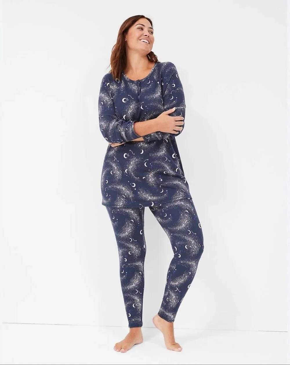 Lane Bryant Cacique 18/20 Pajama set Thermal Legging Set Crescent Maritime